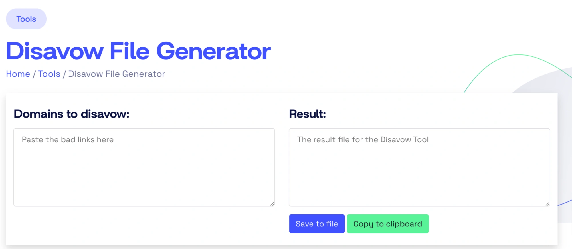 disavow file generator