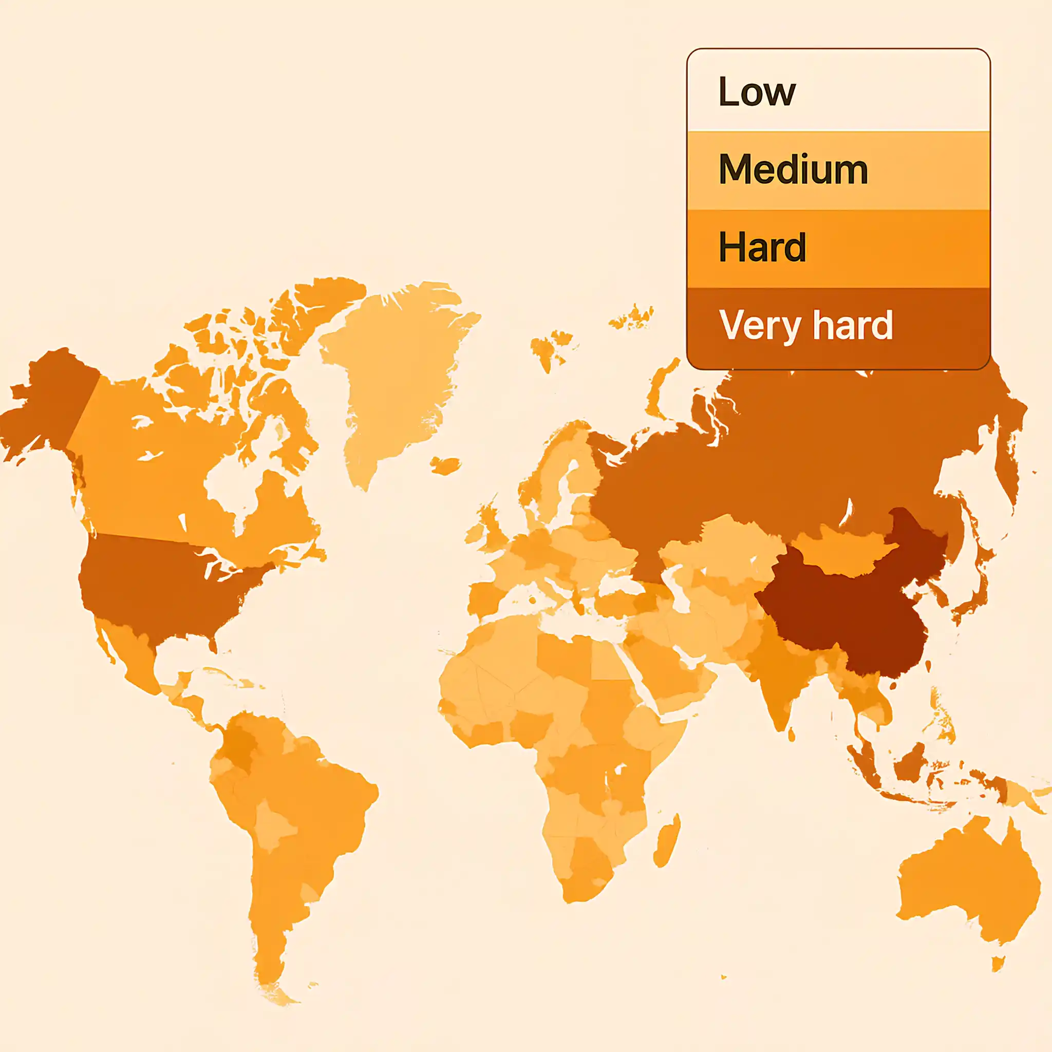 keyword difficulty by locations
