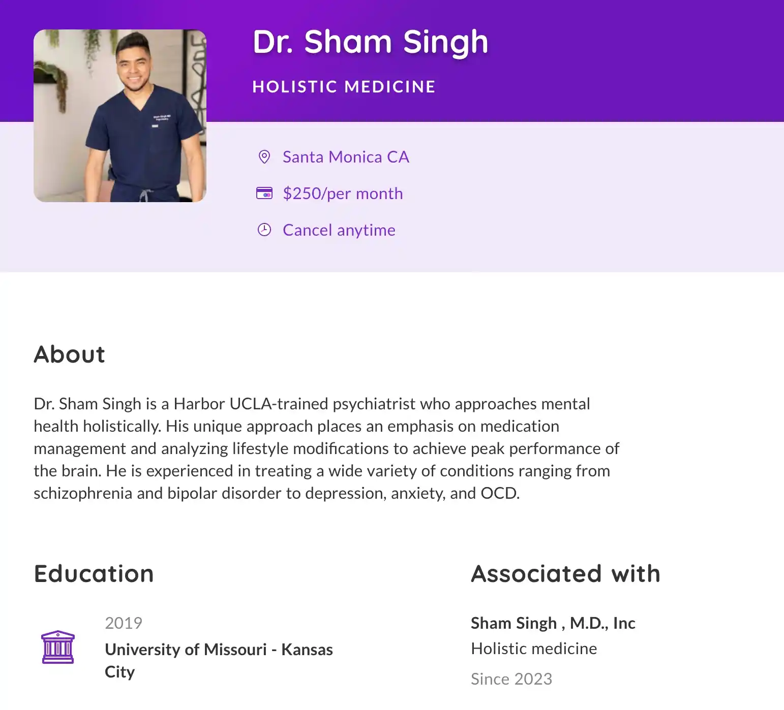 healthcare doctor page sample